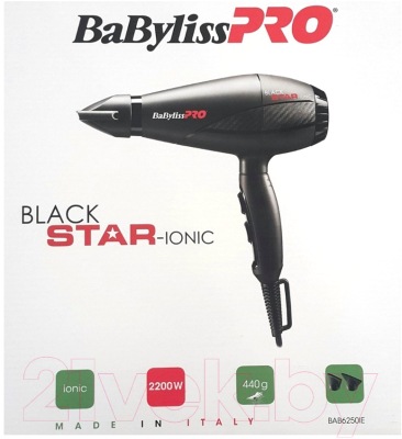 Профессиональный фен BaByliss Black Star Ionic BAB6250IE