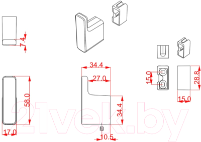 Крючок для одежды Cebi Leta A7105 010 / PC35