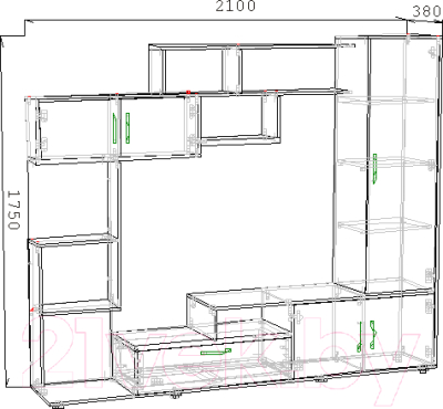 Стенка Артём-Мебель СН-117.01 (сосна винтерберг)