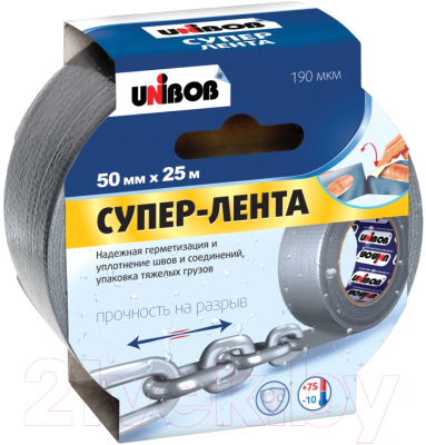 Скотч армированный Unibob 50мм/25м / 44265.21