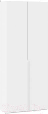 Шкаф ТриЯ Порто СМ-393.07.223 с 2 глухими дверями (белый жемчуг/белый софт) - фото