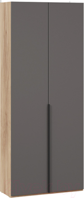 Шкаф ТриЯ Порто СМ-393.07.223 с 2 глухими дверями (яблоня беллуно/графит софт) - фото