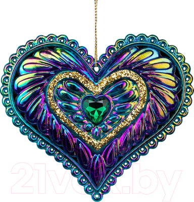 Елочная игрушка Erich Krause Decor. Сердце аквамарин / 58938 - фото