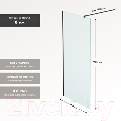 Душевая стенка Benetto BEN-602 BLC
