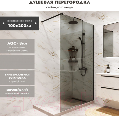 Душевая стенка Benetto BEN-602 BLT 100x200