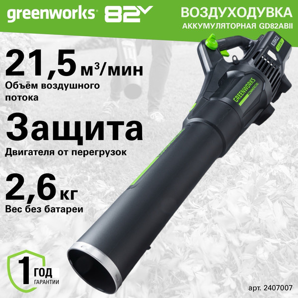 Воздуходувка аккумуляторная Greenworks GD82ABII / 2407007