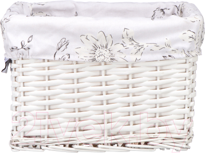 Корзина Natural House Цветы 300x230x210 / EW-90LM-L (белый) - фото