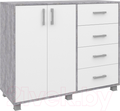 Тумба Аквилон №16 1160 (цемент светлый/белое сияние) - фото