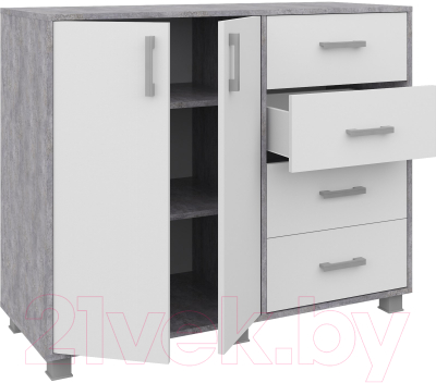 Тумба Аквилон №16 1160 (цемент светлый/белое сияние)