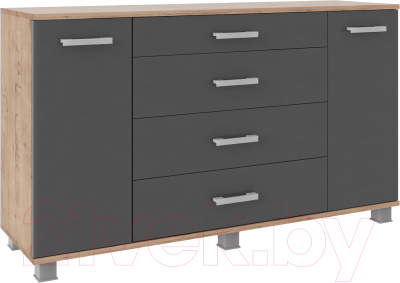 Тумба Аквилон №4 1300 (дуб ирландский/графит) - фото