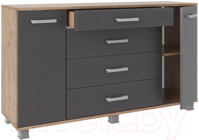 Тумба Аквилон №4 1300 (дуб ирландский/графит)