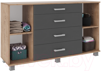 Тумба Аквилон №4 1300 (дуб ирландский/графит)