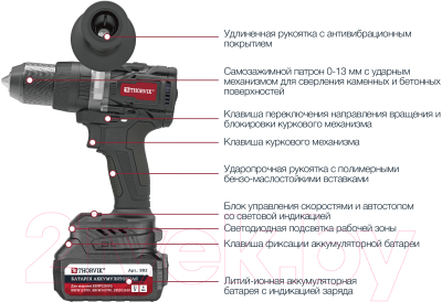 Аккумуляторная дрель-шуруповерт Thorvik BBID12160