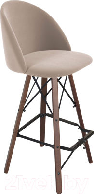 Стул барный Sheffilton SHT-ST35/S80 (латте/темный орех/черный муар) - фото