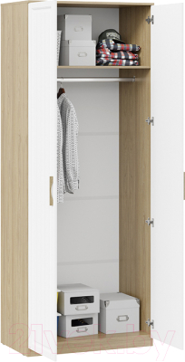 Шкаф ТриЯ Сэнди для одежды (вяз благородный/белый)
