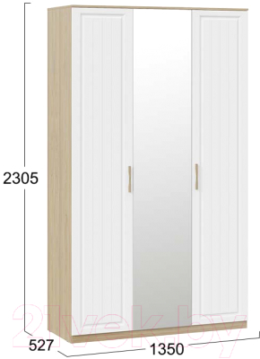Шкаф ТриЯ Сэнди комбинированный (вяз благородный/белый)