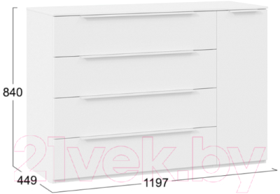 Тумба ТриЯ Порто ТД-393.04.02 (белый жемчуг/белый софт)