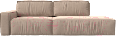Диван Лига Диванов Прага Модерн левый / 116787L (велюр бежевый)