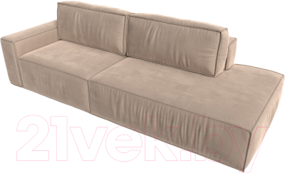 Диван Лига Диванов Прага Модерн левый / 116787L (велюр бежевый)