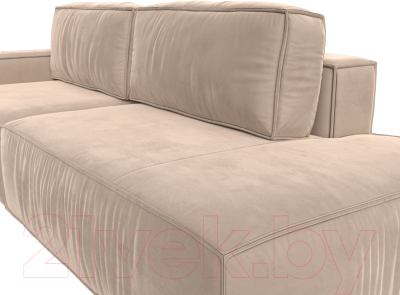 Диван Лига Диванов Прага Модерн левый / 116787L (велюр бежевый)