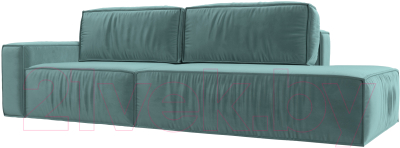 Диван Лига Диванов Прага Модерн левый / 116788L (велюр бирюзовый) - фото
