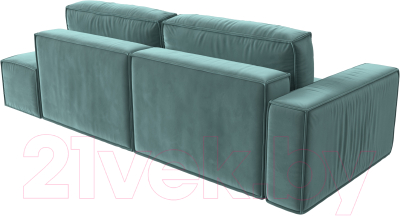 Диван Лига Диванов Прага Модерн левый / 116788L (велюр бирюзовый)