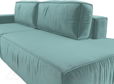 Диван Лига Диванов Прага Модерн левый / 116788L (велюр бирюзовый)