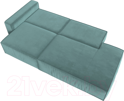 Диван Лига Диванов Прага Модерн левый / 116788L (велюр бирюзовый)