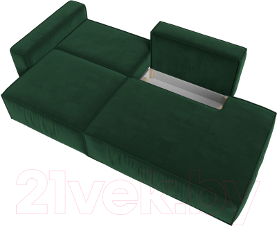 Диван Лига Диванов Прага Модерн левый / 116790L (велюр зеленый)