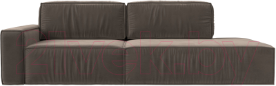 Диван Лига Диванов Прага Модерн левый / 116791L (велюр коричневый)