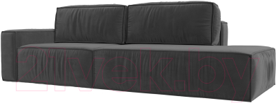 Диван Лига Диванов Прага Модерн левый / 116792L (велюр серый) - фото