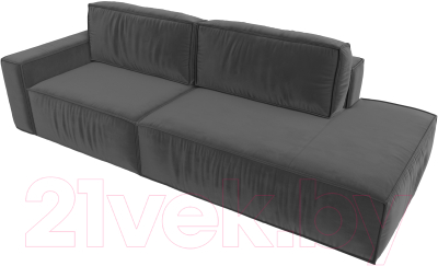 Диван Лига Диванов Прага Модерн левый / 116792L (велюр серый)