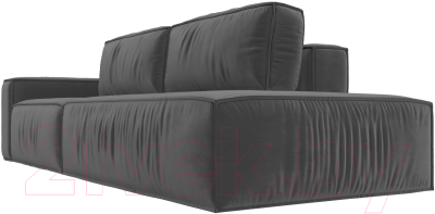 Диван Лига Диванов Прага Модерн левый / 116792L (велюр серый)
