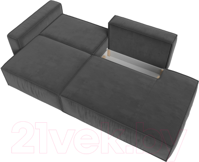 Диван Лига Диванов Прага Модерн левый / 116792L (велюр серый)