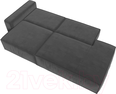 Диван Лига Диванов Прага Модерн левый / 116792L (велюр серый)