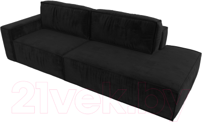 Диван Лига Диванов Прага Модерн левый / 116794L (велюр черный)