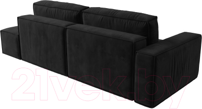 Диван Лига Диванов Прага Модерн левый / 116794L (велюр черный)