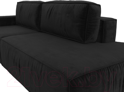 Диван Лига Диванов Прага Модерн левый / 116794L (велюр черный)