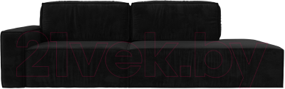 Диван Лига Диванов Прага Модерн левый / 116794L (велюр черный)