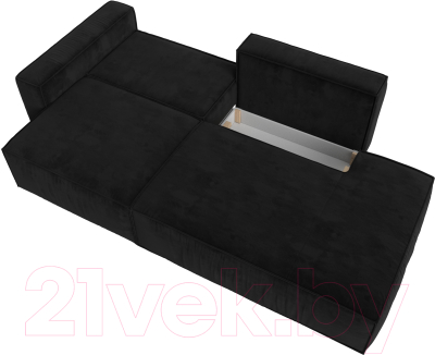 Диван Лига Диванов Прага Модерн левый / 116794L (велюр черный)