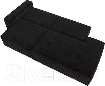 Диван Лига Диванов Прага Модерн левый / 116794L (велюр черный)