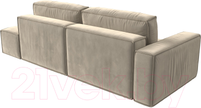 Диван Лига Диванов Прага Модерн левый / 116795L (микровельвет бежевый)
