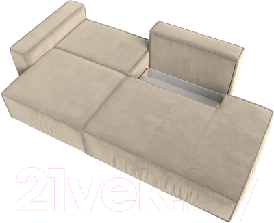 Диван Лига Диванов Прага Модерн левый / 116795L (микровельвет бежевый)