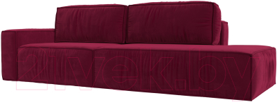 Диван Лига Диванов Прага Модерн левый / 116796L (микровельвет бордовый) - фото