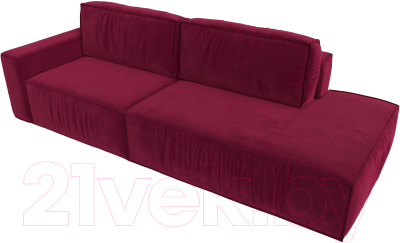 Диван Лига Диванов Прага Модерн левый / 116796L (микровельвет бордовый)