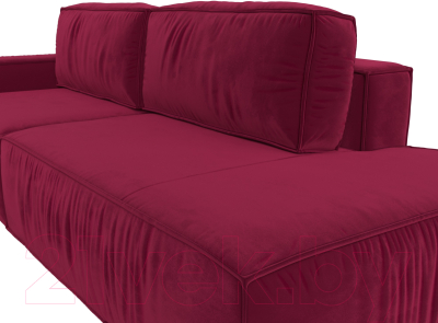 Диван Лига Диванов Прага Модерн левый / 116796L (микровельвет бордовый)