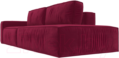 Диван Лига Диванов Прага Модерн левый / 116796L (микровельвет бордовый)