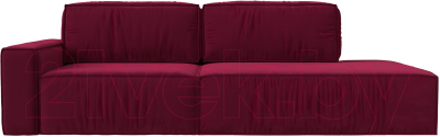 Диван Лига Диванов Прага Модерн левый / 116796L (микровельвет бордовый)