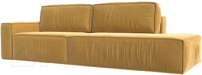 Диван Лига Диванов Прага Модерн левый / 116797L (микровельвет желтый) - фото