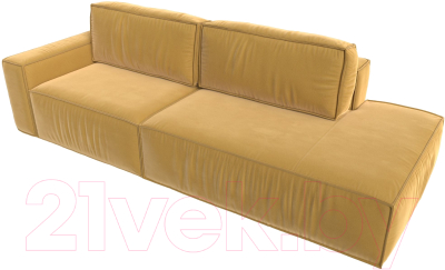 Диван Лига Диванов Прага Модерн левый / 116797L (микровельвет желтый)